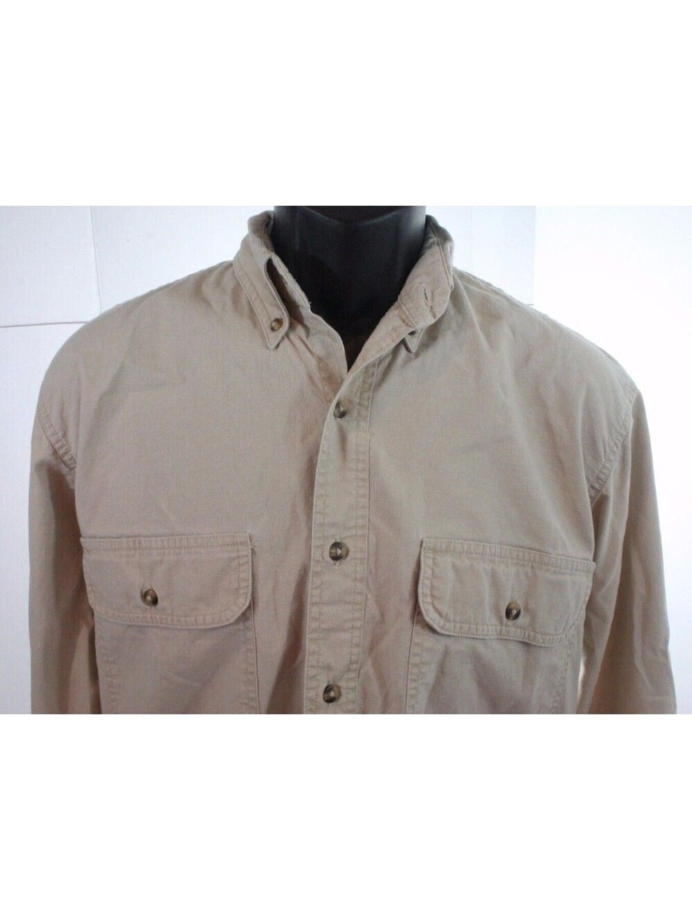 Wolverine Boots & Gear Beige Long Sleeve Button Up Shirt Mens Size Small Cotton